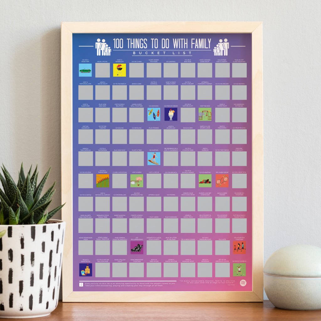 Bucketlistposter - 100 Activiteiten met familie - Bucketlistposters