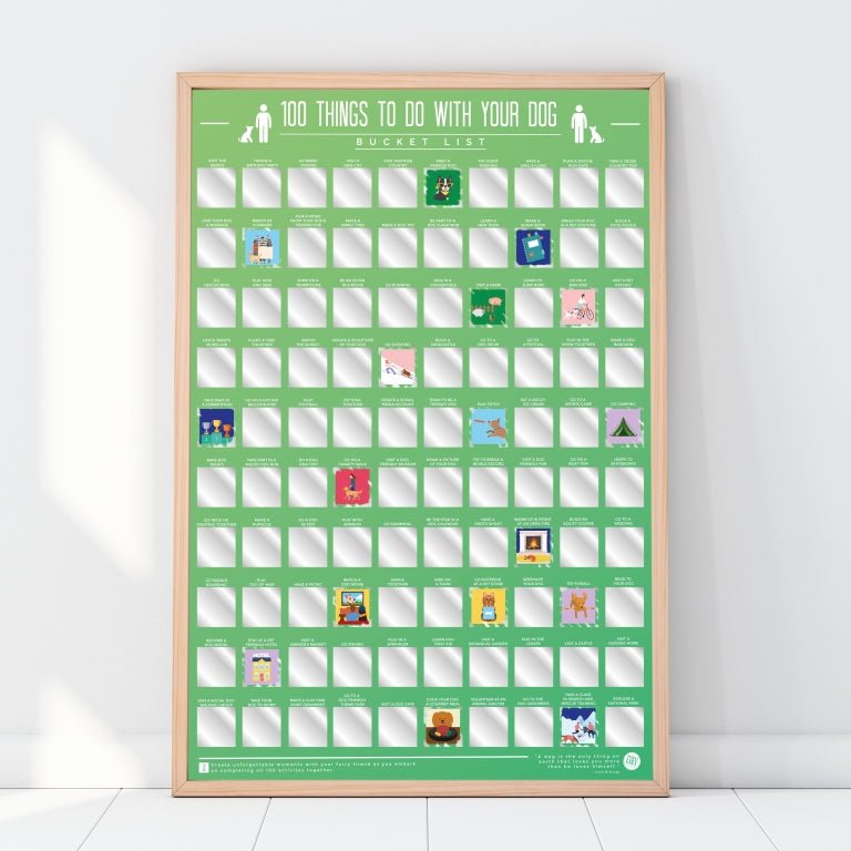 Bucketlistposter - 100 Activiteiten Met Je Hond - Bucketlistposters