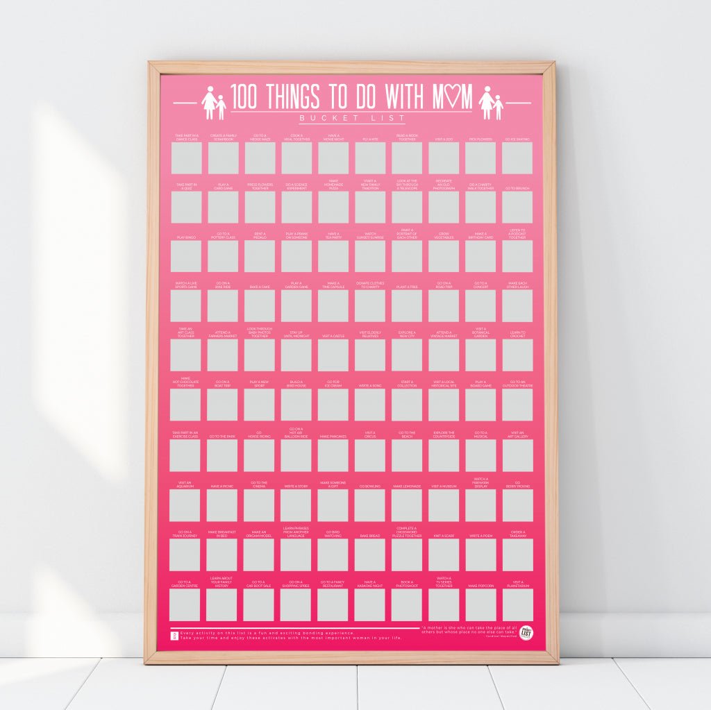 Bucketlistposter - 100 Activiteiten met je moeder - Bucketlistposters