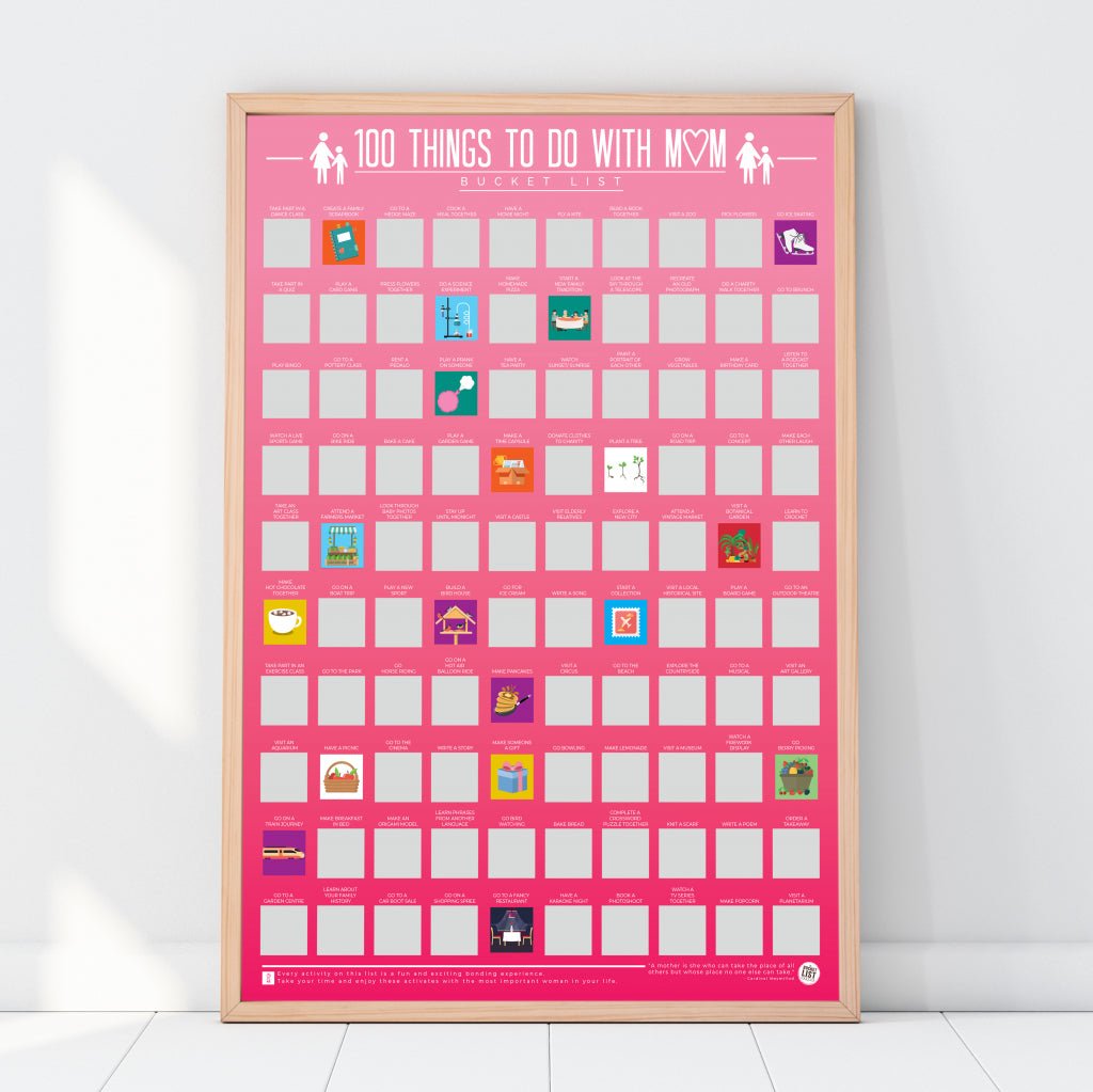 Bucketlistposter - 100 Activiteiten met je moeder - Bucketlistposters