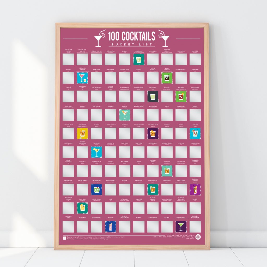 Bucketlistposter - 100 Cocktails - Bucketlistposters