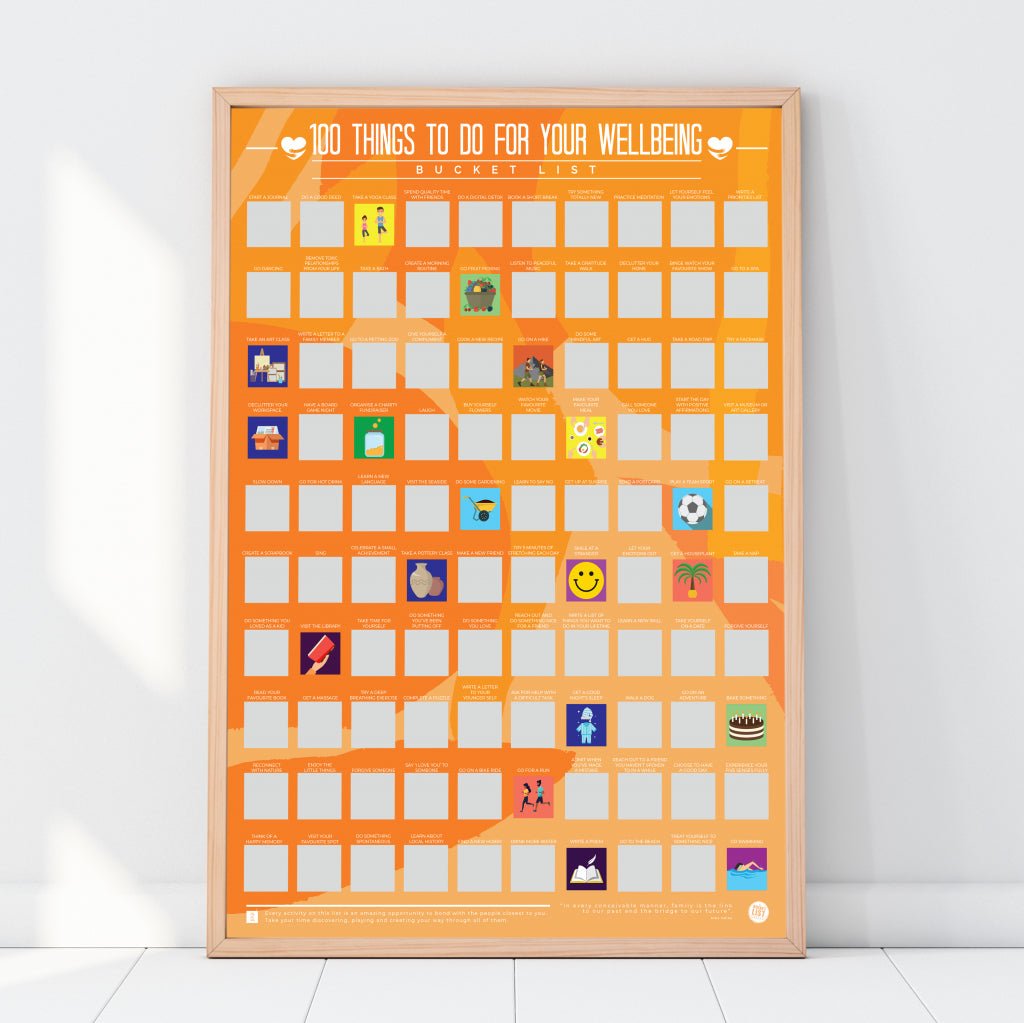Bucketlistposter - 100 Dingen voor je welzijn - Bucketlistposters