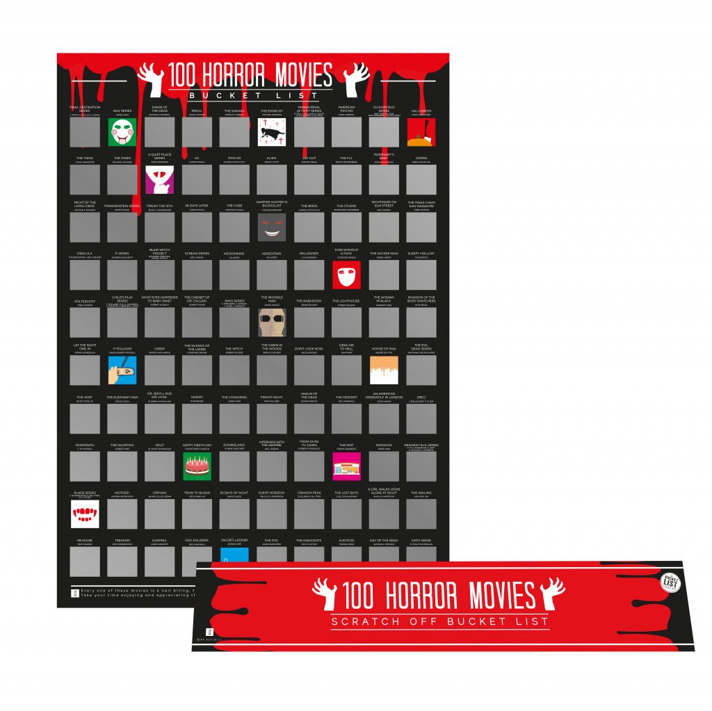 Bucketlistposter - 100 Horrorfilms - Bucketlistposters