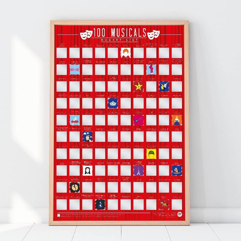 Bucketlistposter - 100 Musicals - Bucketlistposters
