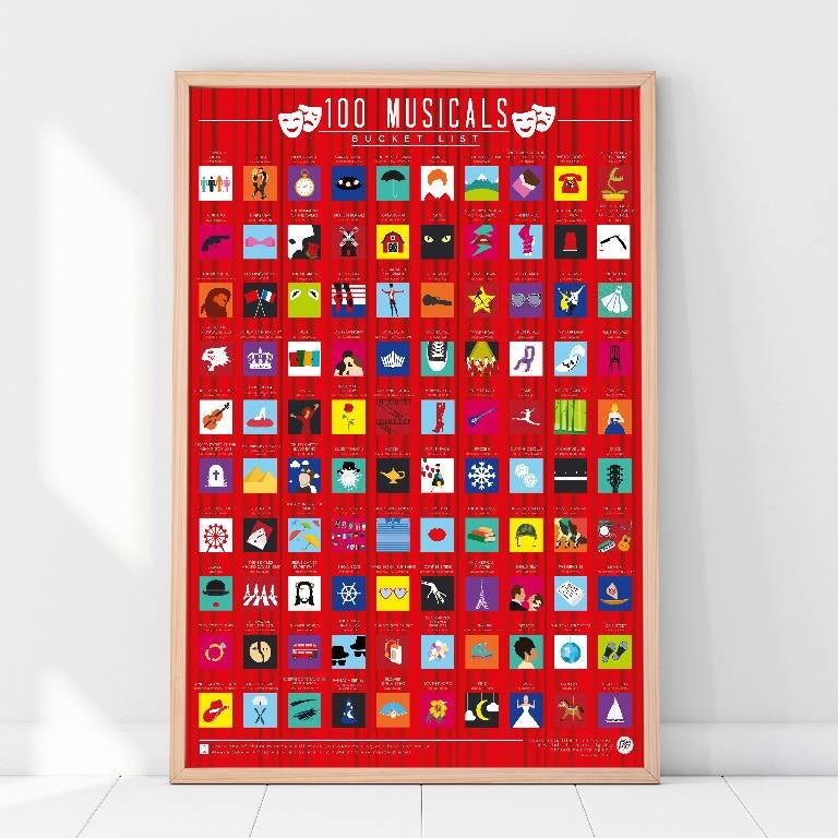 Bucketlistposter - 100 Musicals - Bucketlistposters