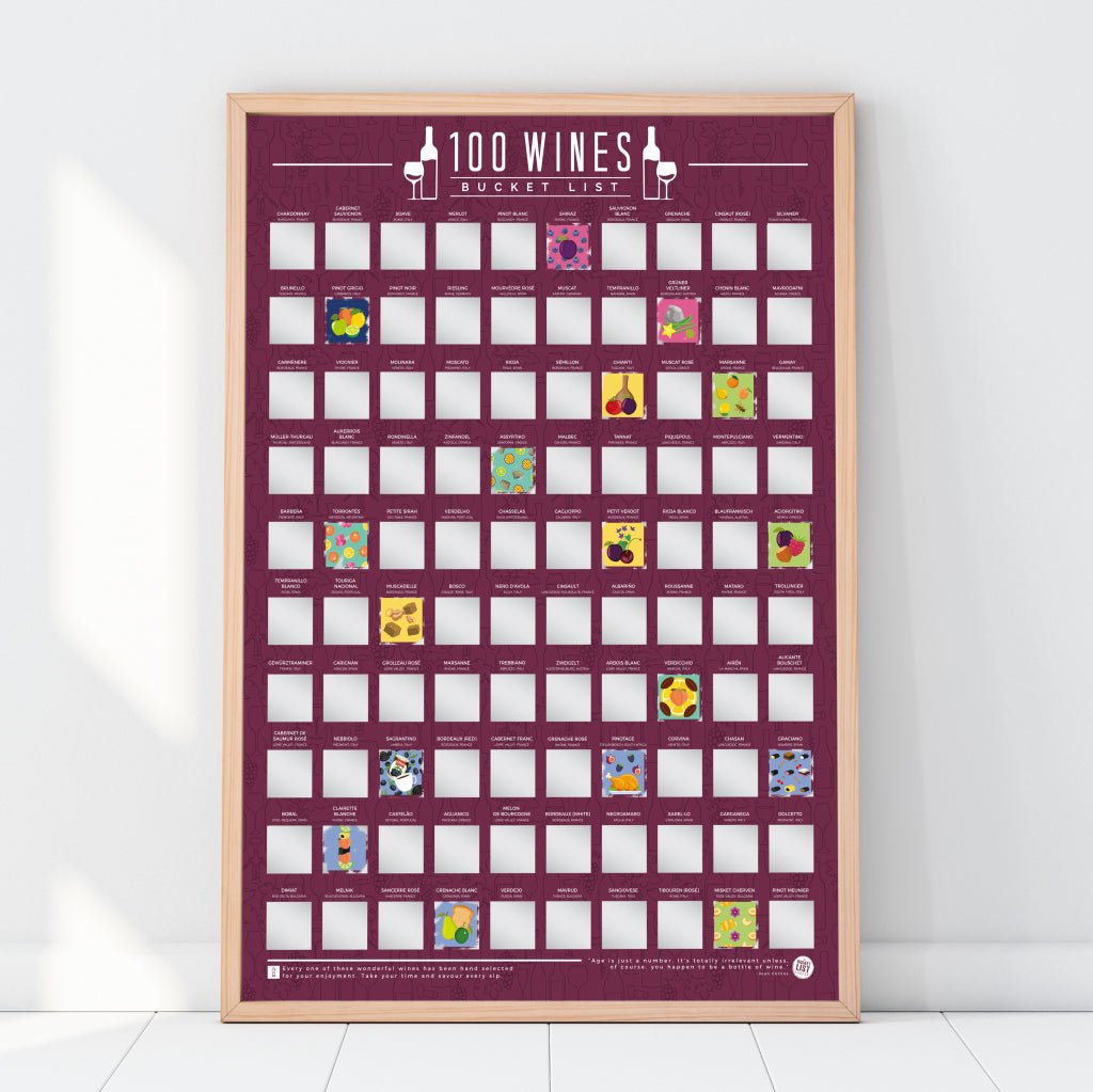 Bucketlistposter - 100 Wijnen - Bucketlistposters