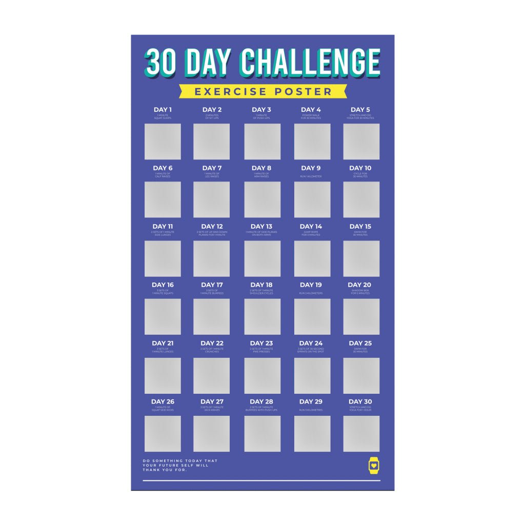Bucketlistposter - 30 Dagen Fitness Challenge - Bucketlistposters