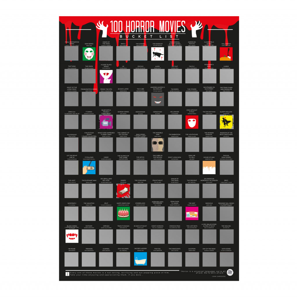 Bucketlistposter - 100 Horrorfilms
