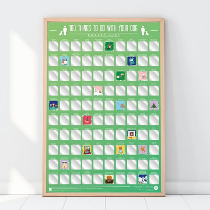 Bucketlistposter - 100 Activiteiten Met Je Hond - Bucketlistposters
