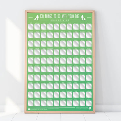 Bucketlistposter - 100 Activiteiten Met Je Hond - Bucketlistposters