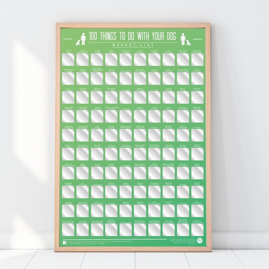 Bucketlistposter - 100 Activiteiten Met Je Hond - Bucketlistposters