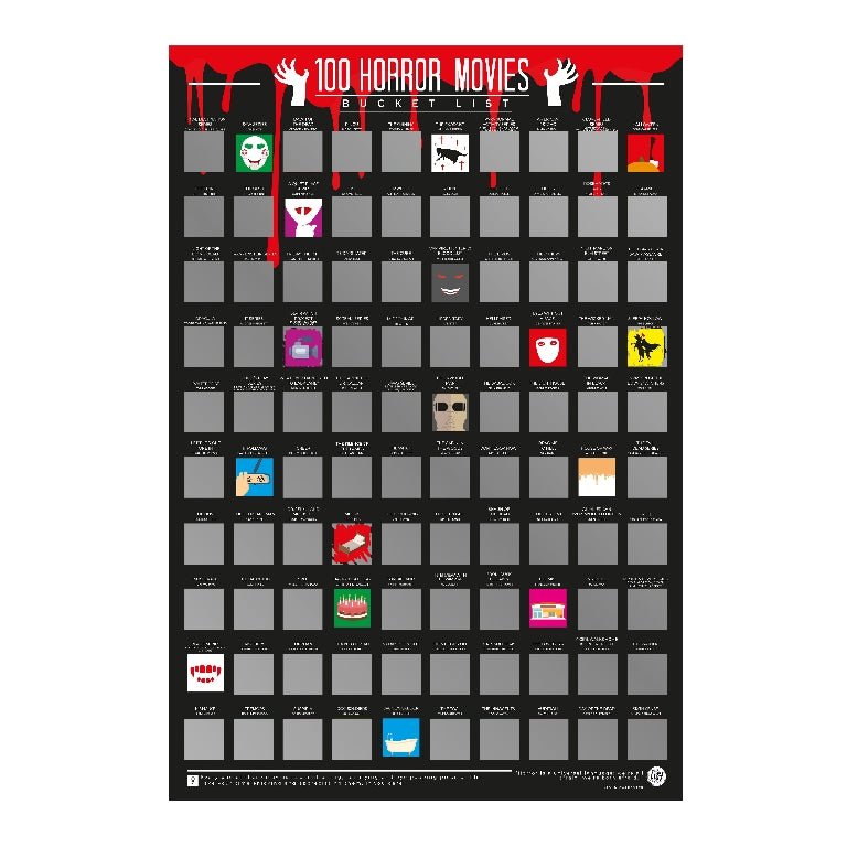 Bucketlistposter - 100 Horrorfilms - Bucketlistposters