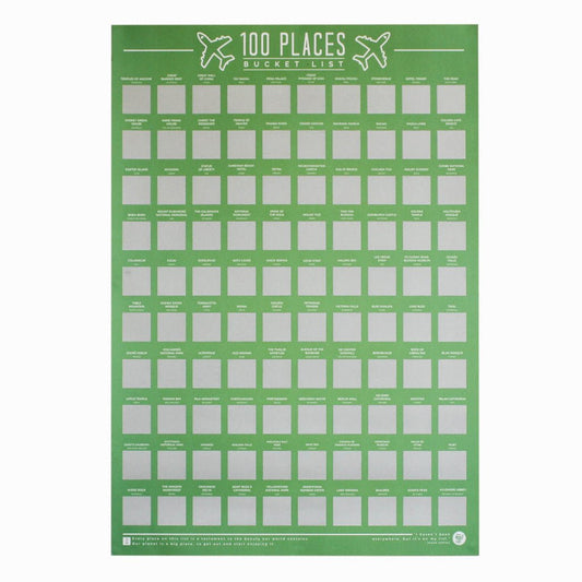 Bucketlistposter - 100 Plaatsen - Bucketlistposters