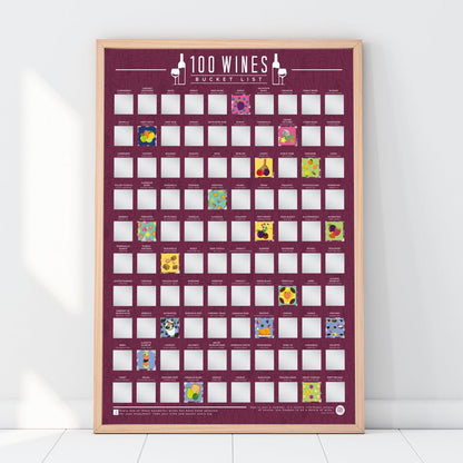 Bucketlistposter - 100 Wijnen - Bucketlistposters