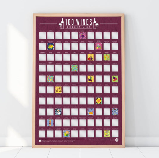Bucketlistposter - 100 Wijnen - Bucketlistposters